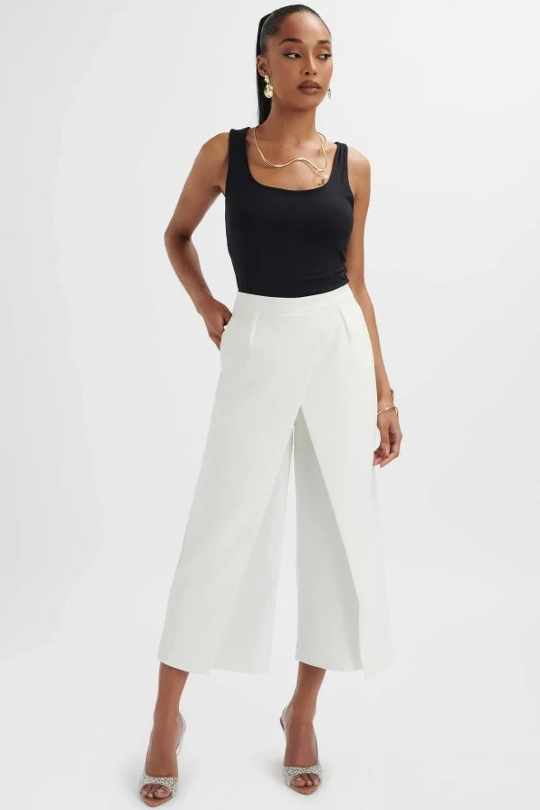 Lavish Alice Siya Wrap Culotte Trousers In White Online