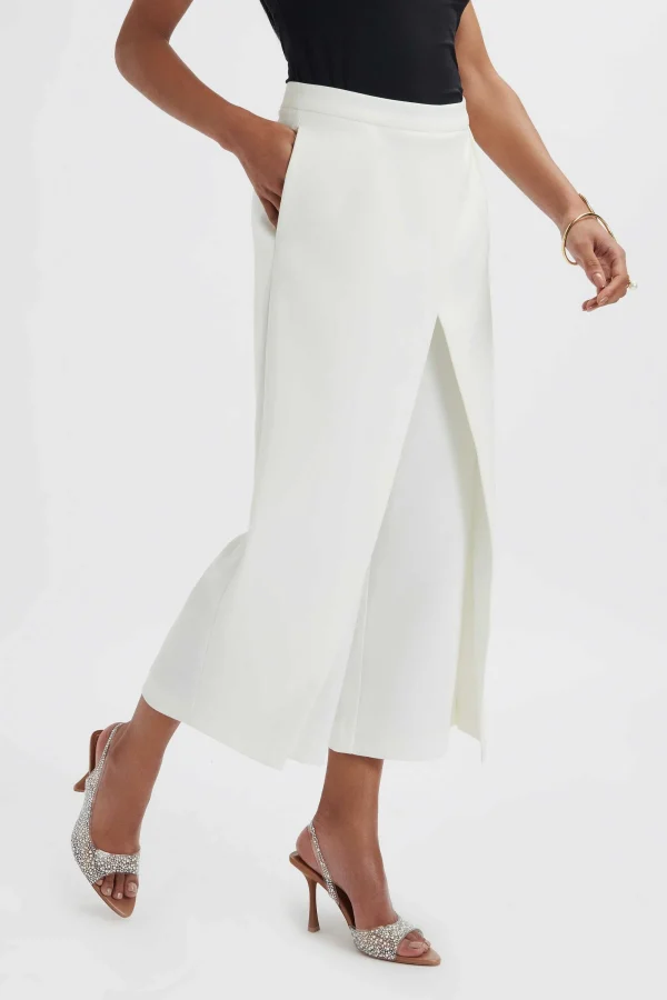 Lavish Alice Siya Wrap Culotte Trousers In White Online