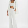 Lavish Alice Tia Crystal Embellished Classic Cape Blazer In White Fashion