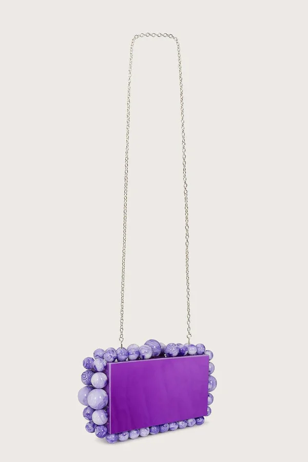 Lavish Alice Tia Marbled Faux Pearl Box Clutch Bag In Purple Sale