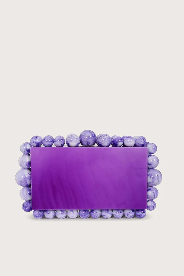 Lavish Alice Tia Marbled Faux Pearl Box Clutch Bag In Purple Sale