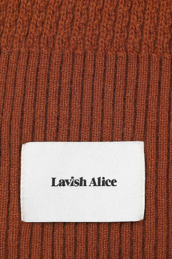 Lavish Alice Zoha Knitted Cashmere Blend Scarf In Camel Hot