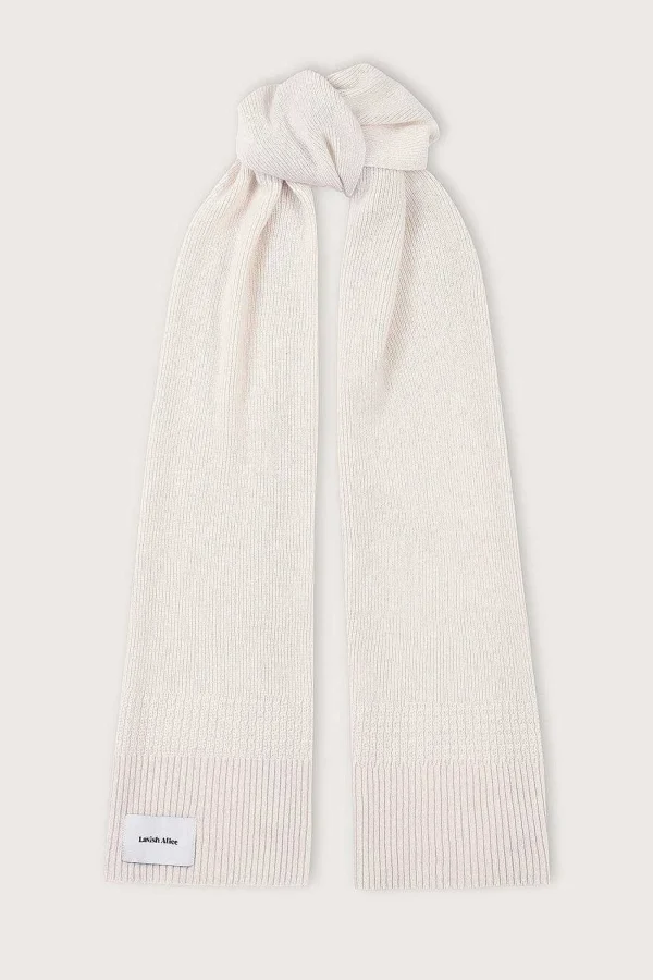 Lavish Alice Zoha Knitted Cashmere Blend Scarf In Sand Sale